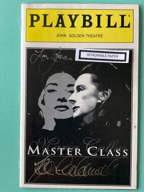 Zoe Caldwell (Only) Signed / Inscribed Playbill Master Class Audra McDonald 1995
